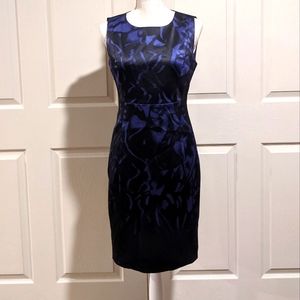T Tahari Black Purple Silky Dress Size 4